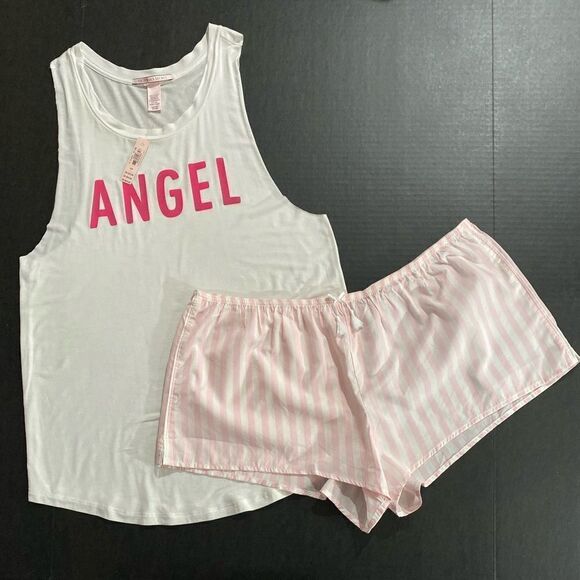 Victoria’s Secret striped shorts Angel top pajama - Picture 1 of 6